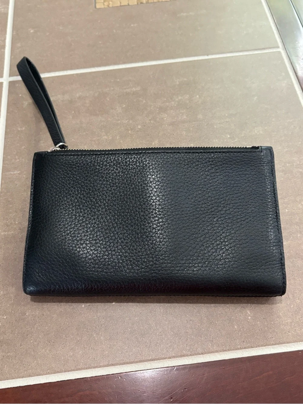 Kate Spade Black Pebbled Leather Wristlet Wallet Clutch